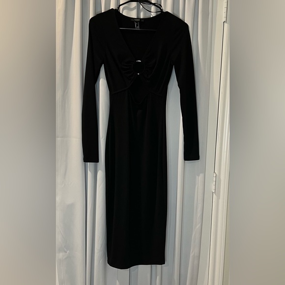 tea length black dress Simple V Neck Satin Prom Dress, Black Formal Grannies and matures dressed Size::XS PATENT
